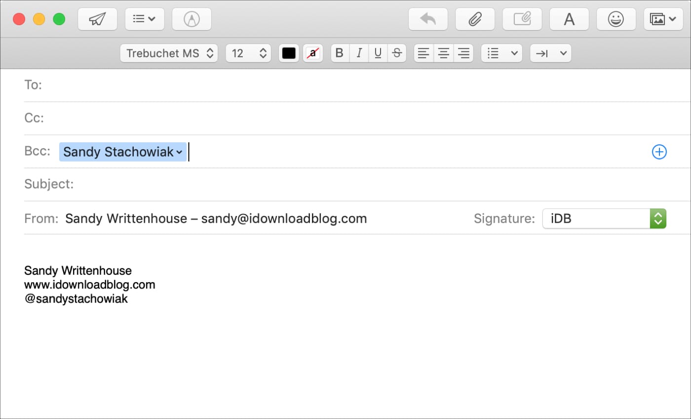 Cómo ocultar una dirección de correo electrónico con Bcc en Mail en iOS y Mac