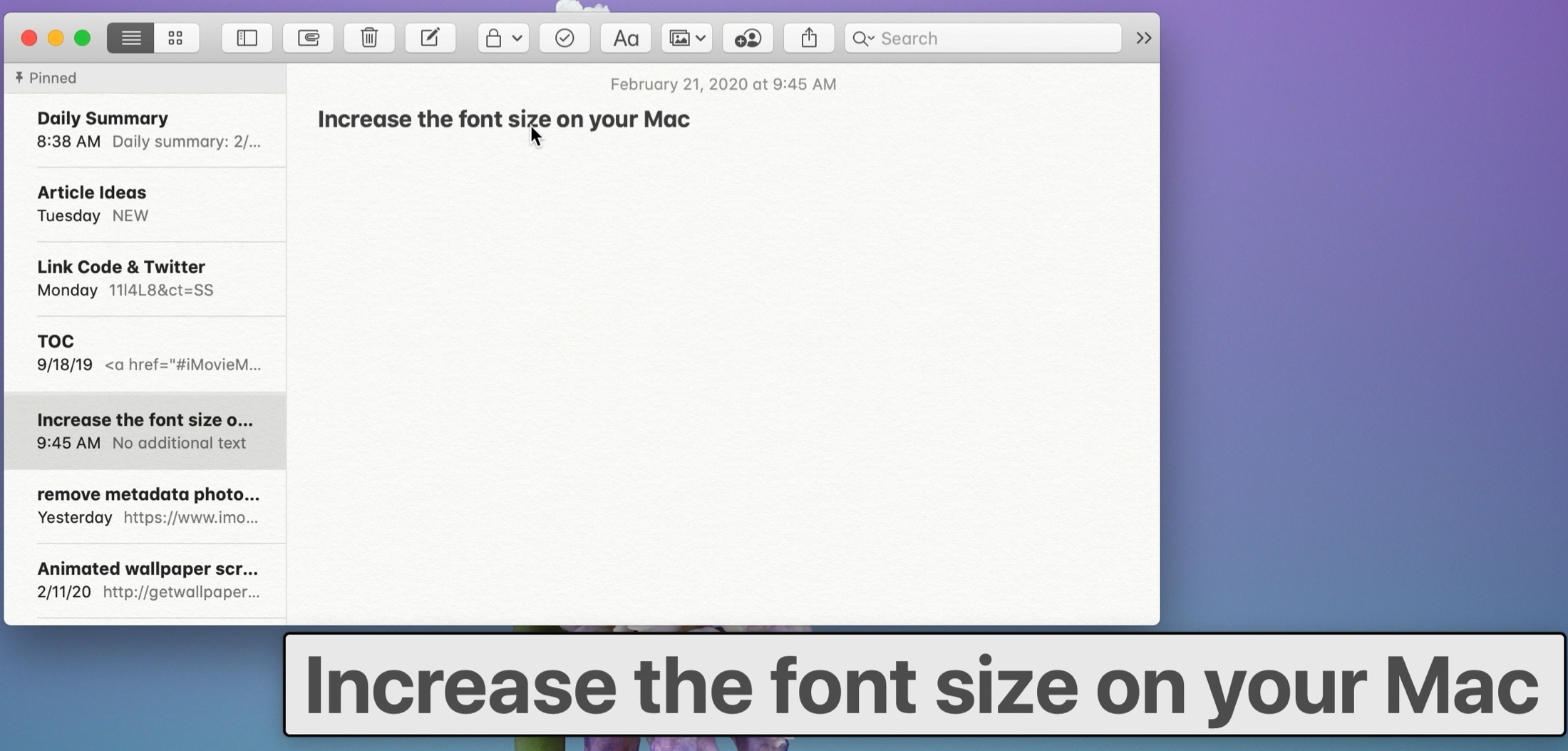 Cómo aumentar el tamaño de la letra en Mac