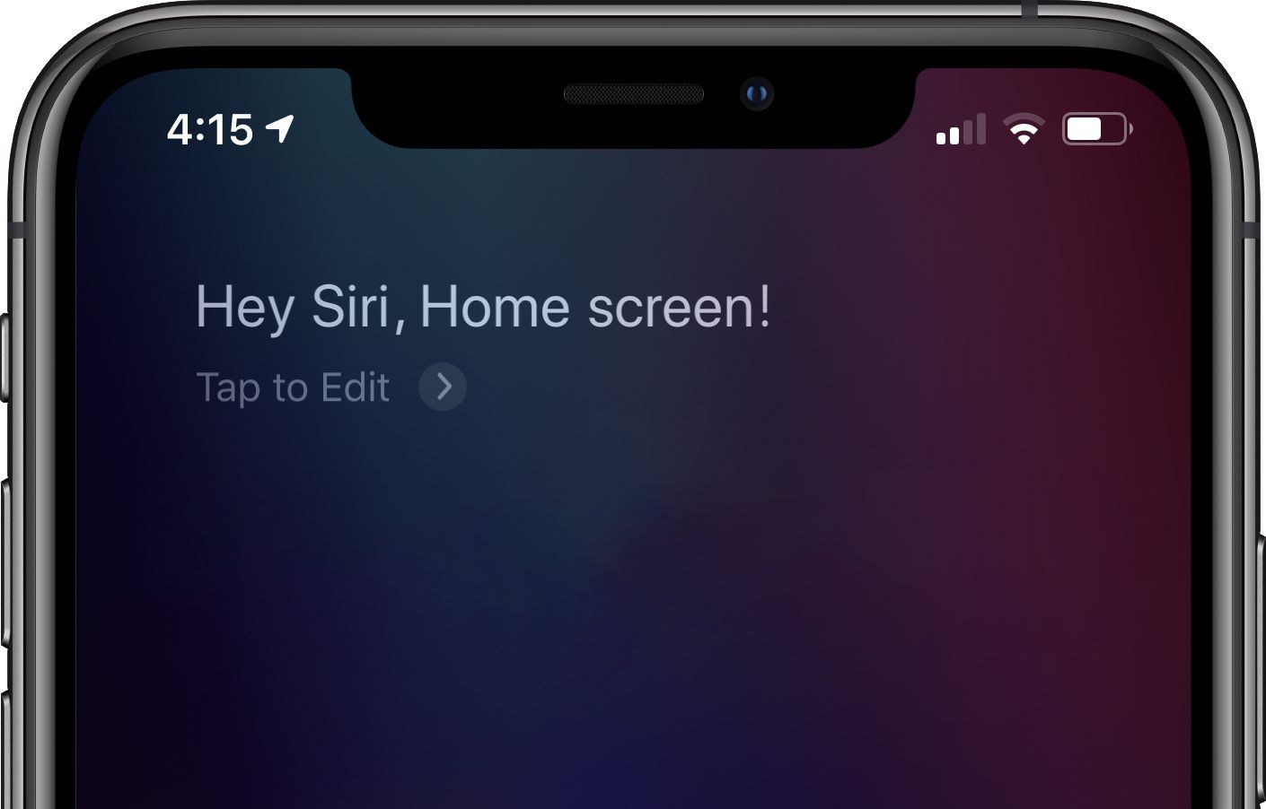 usar la frase de la pantalla de inicio de Siri para ir a la pantalla de inicio de manos libres