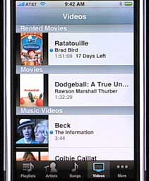 Alquiler de películas para el iPhone