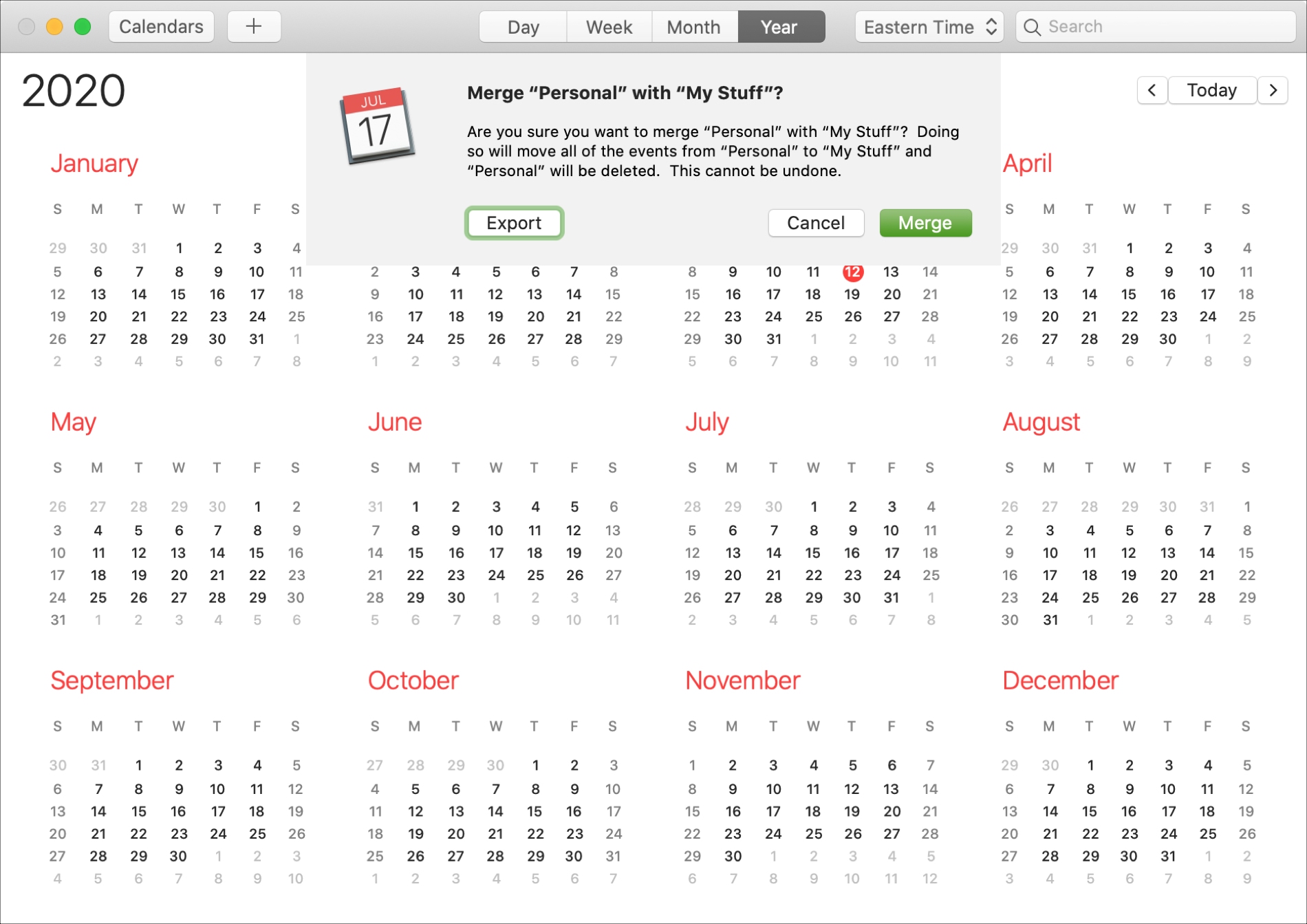 Cómo fusionar varios calendarios de iCloud en uno solo en Mac