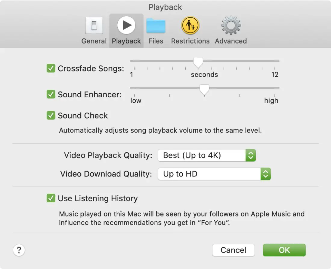 Cómo desvanecerse entre las canciones en la aplicación Apple Music del Mac