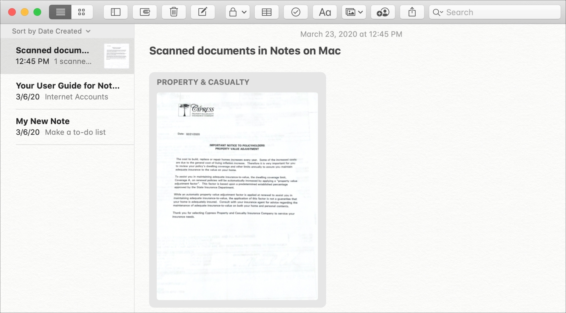Cómo capturar, ver y editar documentos escaneados en Notes on Mac