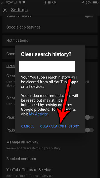 iphone qué tan claro historial de búsqueda de youtube
