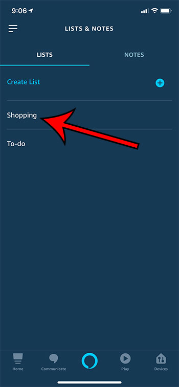 cómo ver la lista de compras en la aplicación Amazon Alexa para iPhone