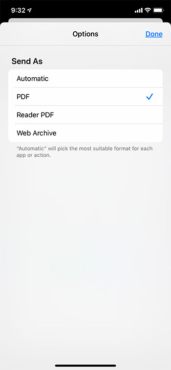 cómo guardar una página web como PDF en el navegador Safari de iPhone