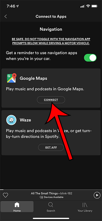 cómo conectar Spotify a Google Maps en un iPhone