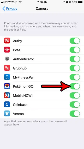 cómo cambiar los permisos de la cámara pokemon go en iphone