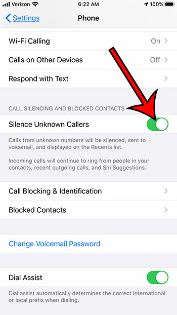 cómo silenciar a personas desconocidas en un iPhone 7 en iOS 13