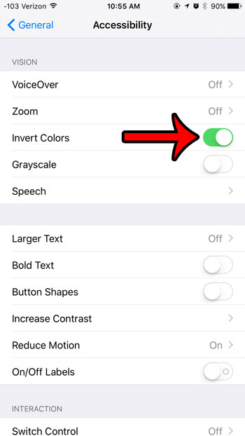 invertir colores en iphone