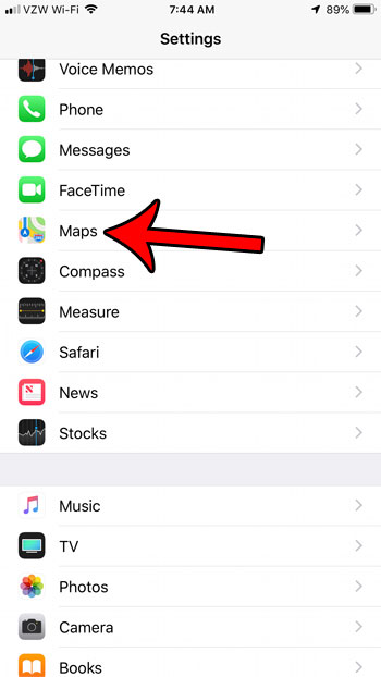 cambiar la configuración de mapas de iphone