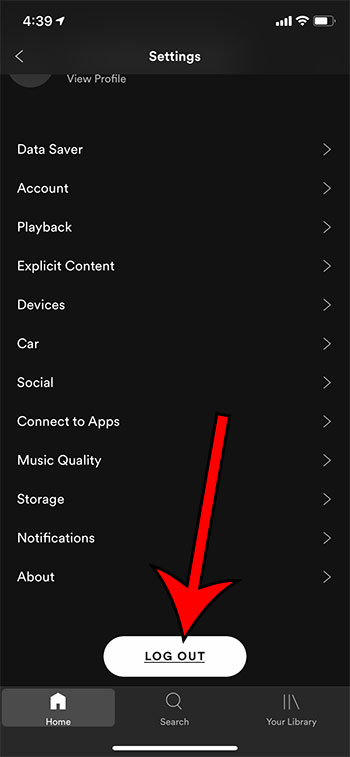 cómo cerrar sesión en Spotify en un iPhone 11