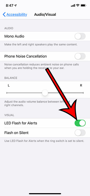 cómo habilitar las notificaciones de iPhone con luz LED