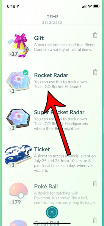 Cómo desequipar un radar de cohetes en Pokémon Go