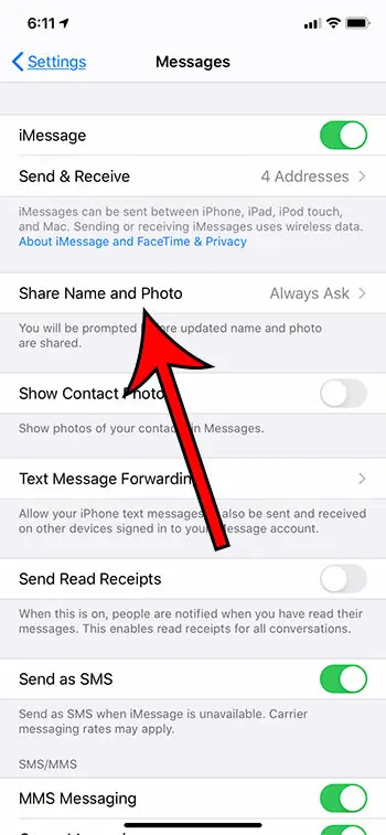 cómo deshabilitar el uso compartido de nombres y fotos en un iPhone