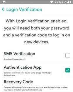 Cómo configurar la verificación de autenticación en su dispositivo Snapchat de Android