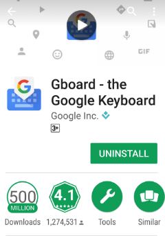 Desinstalar la aplicación Gboard Google Keyboard