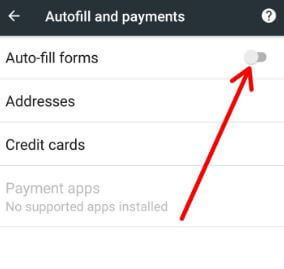 Deshabilite los formularios de autocompletar en su teléfono Android Oreo