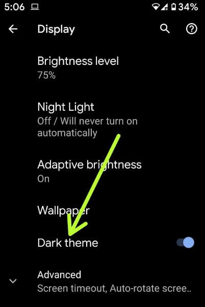 Cómo activar el modo oscuro en Pixel 4 XL y Pixel 4