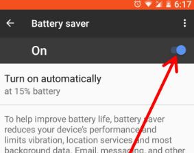 Habilite el ahorro de batería en su dispositivo Android 8.0