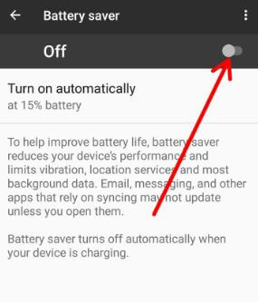 Habilite el modo de ahorro de batería en Android 8.0 Oreo