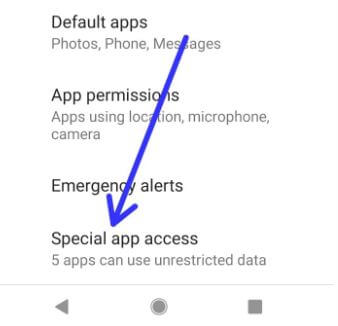 Acceso especial a aplicaciones en Android P 9.0