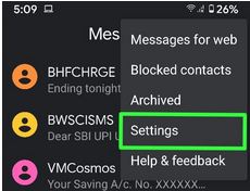 Deshabilitar las notificaciones en los mensajes de Android