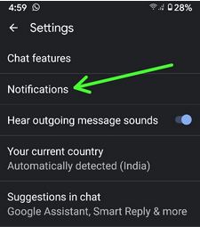 Configuración de notificación de mensajes en los últimos dispositivos Android