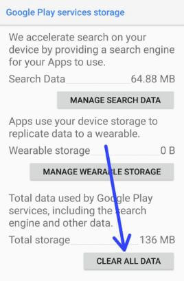 Eliminar datos de los servicios de Google Play de Oreo