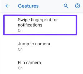 Arrastre su huella digital para recibir notificaciones en Android Pie 9