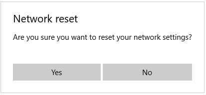 Restablecer el adaptador de red de Windows 10