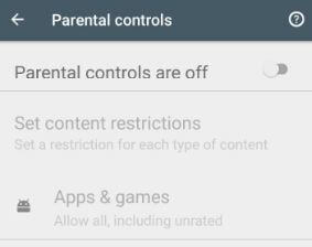 Deshabilitar los controles parentales en Android 8.1 Oreo