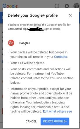 Elimina tu cuenta de Google+ de Android 8.1 Oreo