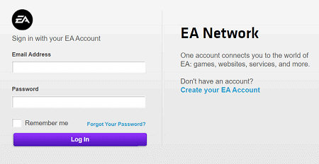 Conexión de cuenta EA