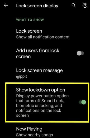 Función de modo de bloqueo de Android 10