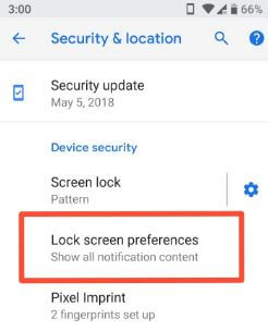 Seguridad de la pantalla de bloqueo de la función de bloqueo de Android P