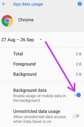 Limite el uso de datos móviles en segundo plano en Android 8.0 Oreo