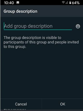 Edite la descripción del grupo de WhatsApp en Android