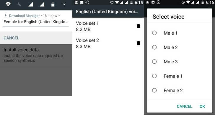 Cómo cambiar la voz de texto a voz de Google en Android Nougat 7.1.2