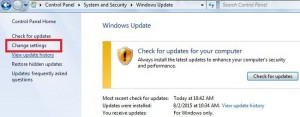 deshabilitar la actualización automática en Windows 7