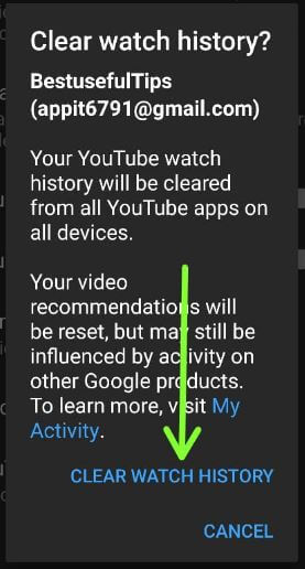 Eliminar el historial de reproducciones en su dispositivo Android de YouTube