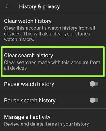 Cómo eliminar el historial de visualización de YouTube en Android