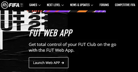 Inicie la aplicación web FUT