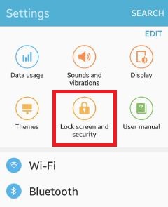 Configuración de seguridad y pantalla de bloqueo de malvavisco de Android