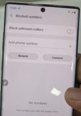 Cómo bloquear un número en Galaxy Note 10 Plus