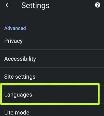 Cambiar el idioma predeterminado de Chrome en su teléfono Android