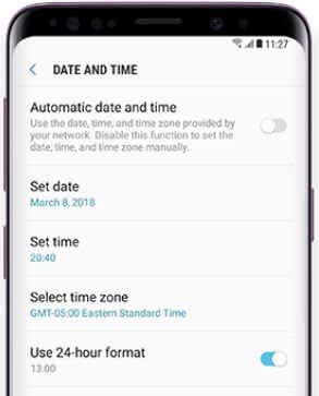 Cómo cambiar la hora en Galaxy S9 y Galaxy S9 Plus