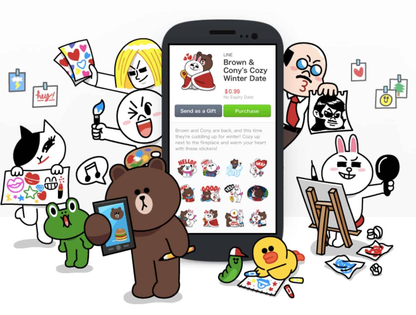Line stickers: tienda de aplicaciones de personajes gratis