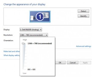 Cambiar la resolución de pantalla de Windows 7 PC