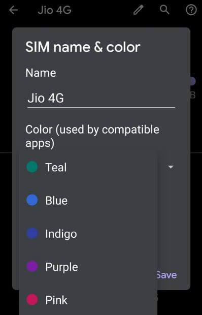 Cómo cambiar el nombre y el color de la tarjeta SIM en Android 10